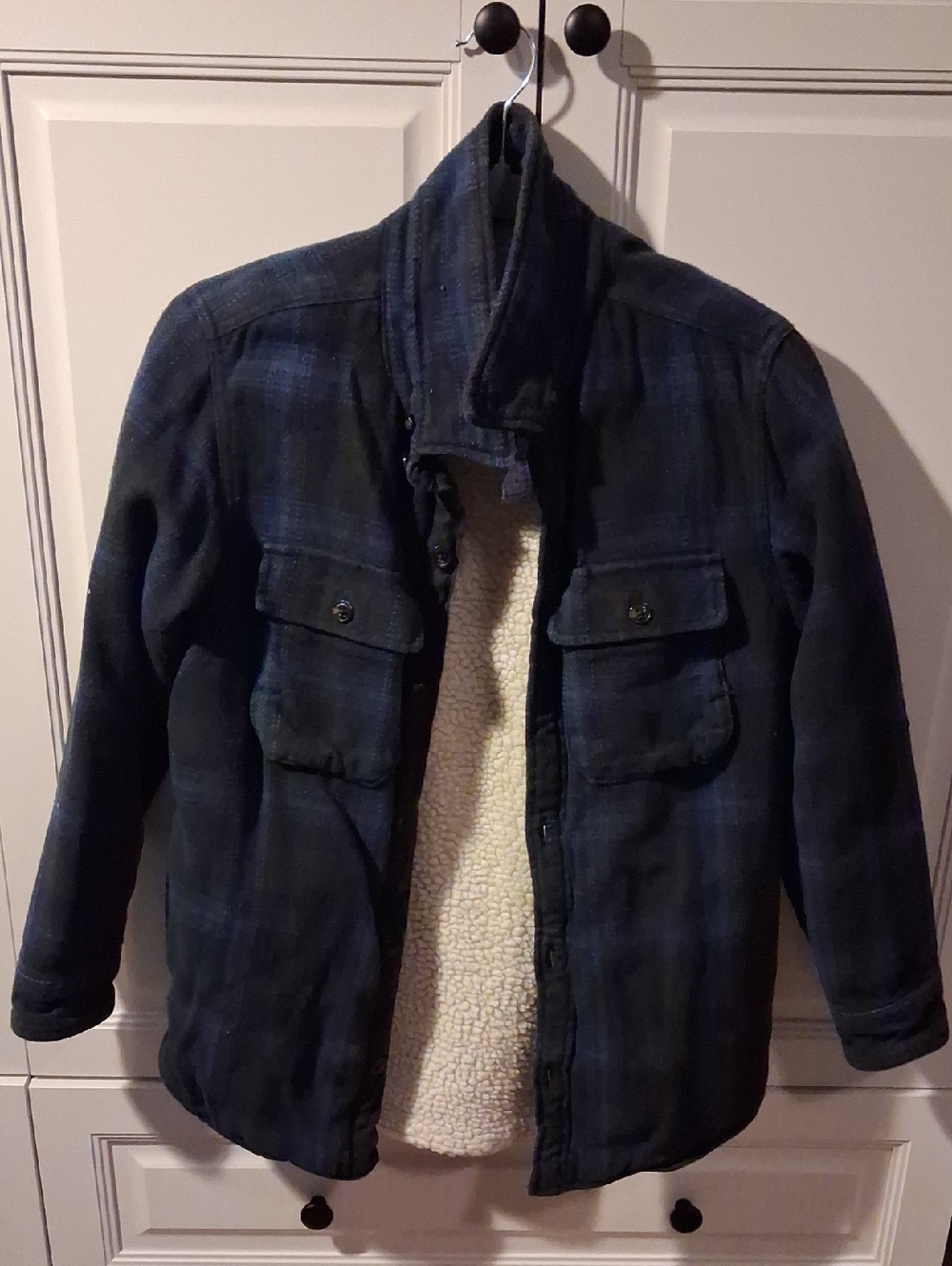 GAP Kids Navy and Cream Sherpa-Lined Jacket